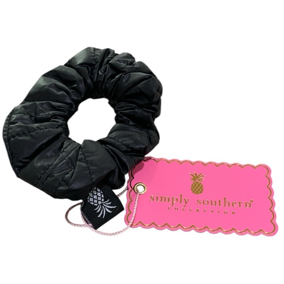 Simply Southern Accessories - Simply Southern “The Puff” Black Scrunchie